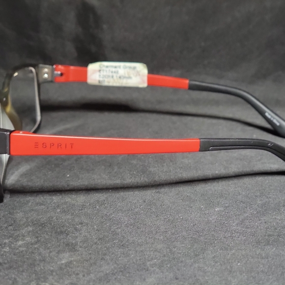 Esprit Men’s Eyeglass Frames Tortoise / Red Rectangle Frames Only NEW w/ Case - Picture 4 of 11